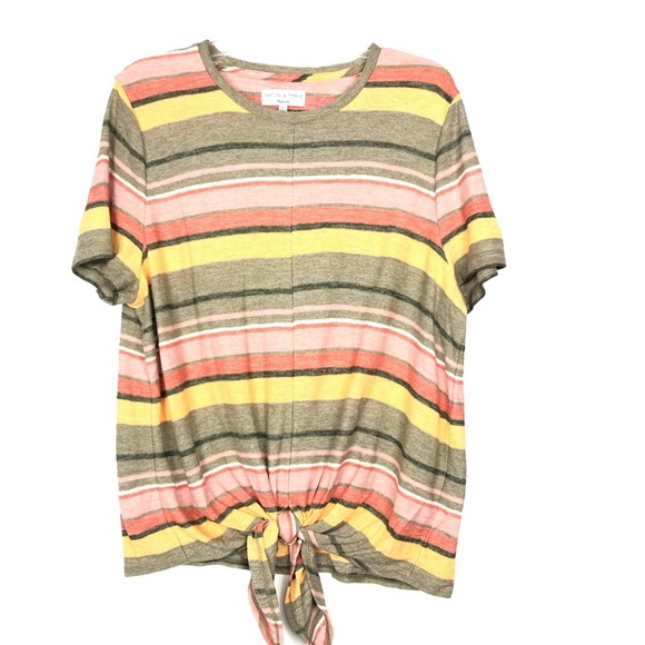 Madewell Tops - Madewell |Modern Plus Size Tie Front Kieran Stripe